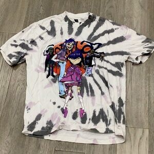 H&M divided tie dye Gorillaz tee